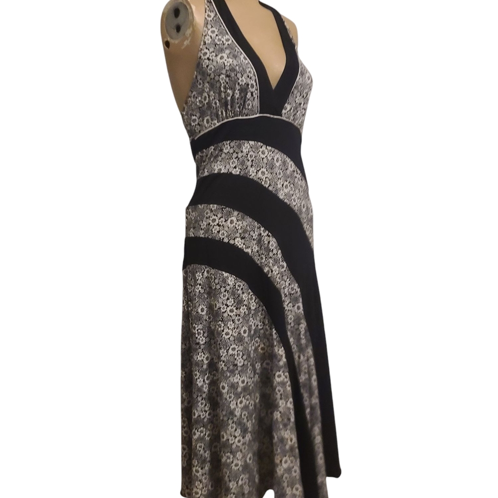 Vintage 90s Y2K Style Backless Halter Goth Coconut Girl Tropical Dress